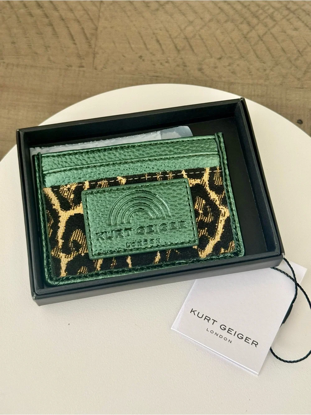 Kurt Geiger London Southbank Green Leather Card Holder – NWT with Box